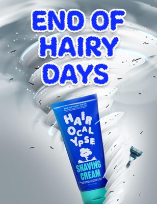 [Value-Pack] Hairocalypse Shaving Cream w/Rich Lather for the Smoothest Shave, No More Nicks &amp; Razor Burns | Foamy Menthol Shave Cream for All Skin Types | Sensitive Skin Shaving Cream 6 fl. oz