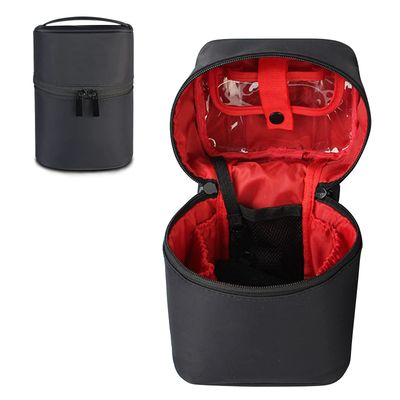 Gloppie Makeup Bag for Women Travel Cosmetic Bag Black Make up Skincare Pouch Portable Makeup Brush Holder with Removable Mesh Bag