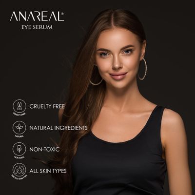 ANAREAL Eye Bags Treatment for Men: Eye Cream for Dark Circles, Caffeine Eye Cream, Eye Roller for Puffy Eyes, Puffy Eyes Treatment