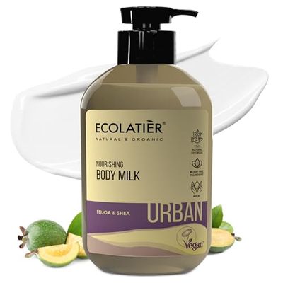 ECOLATIR Nourishing Body Milk - Body Lotion for Women &amp; Men - 97.5% Natural Ingredients, Vegan Certified, Organic Body Lotion for Dry Skin with Shea Butter &amp; Feijoa Extract - 13.5 Fl Oz