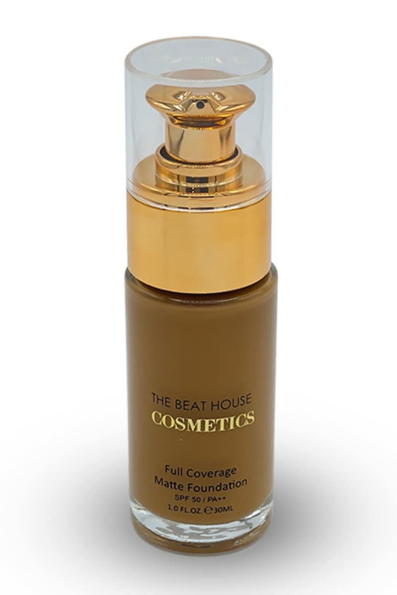 Full Coverage Matte Foundation (Caramel) | SPF 50/ PA ++ | Cruelty Free | Medium to Full Coverage | Smooth Finish | All Day Stay |