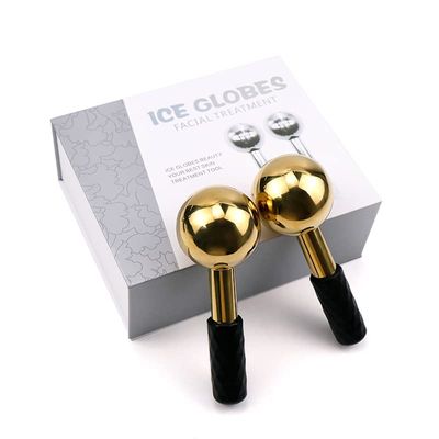 Globes for Facials, Cooling Roller for Face, Cryo Sticks Massager for Face Neck &amp; Eyes, Cold Roller Skin Care for face Puffiness, Dark Circles, Wrinkles, Collagen Production (Gold)