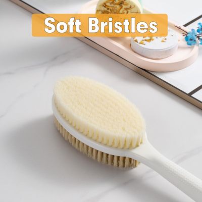 Backski Dry Brushing Body Brush for Lymphatic Drainage,Dry Brush with Soft and Stiff Bristles,Exfoliating Skin Brush,2-Pack Replacement Brush Head for 19" Body Brush(Handle not Included).