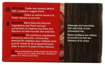 EVERY MAN JACK Cedarwood 2 in 1 Shampoo and Body Bar, 5 OZ