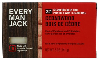 EVERY MAN JACK Cedarwood 2 in 1 Shampoo and Body Bar, 5 OZ