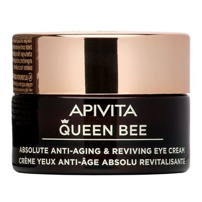 Apivita Queen Bee Absolute Anti-Aging &amp; Reviving Eye Cream, Revitalizing &amp; Nourishing, Reduces Wrinkles &amp; Deeply Moisturizes Skin, With Shea Butter, Royal Jelly and Vegetable Squalane, 0.51 Fl Oz