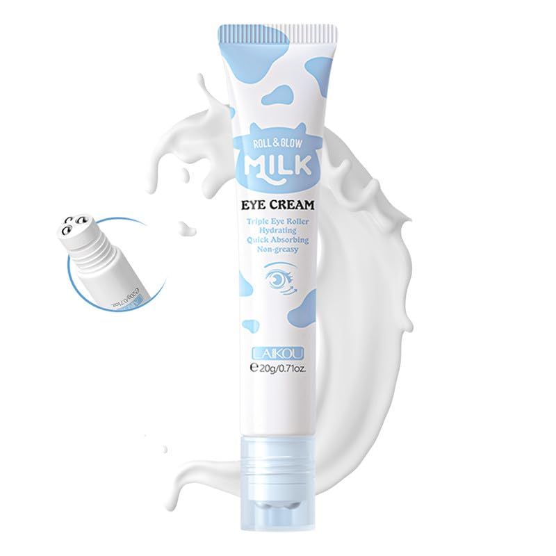 ARAKY Milk Under Eye Cream Roll-On, Triple Roll &amp; Glow the Skin Around The Eyes, Eye Serum For Dullness, Dryness, Fine Lines, Repair Wrinkles Under The Eyes, Intense Hydrating Eye Treatment Serum Oil