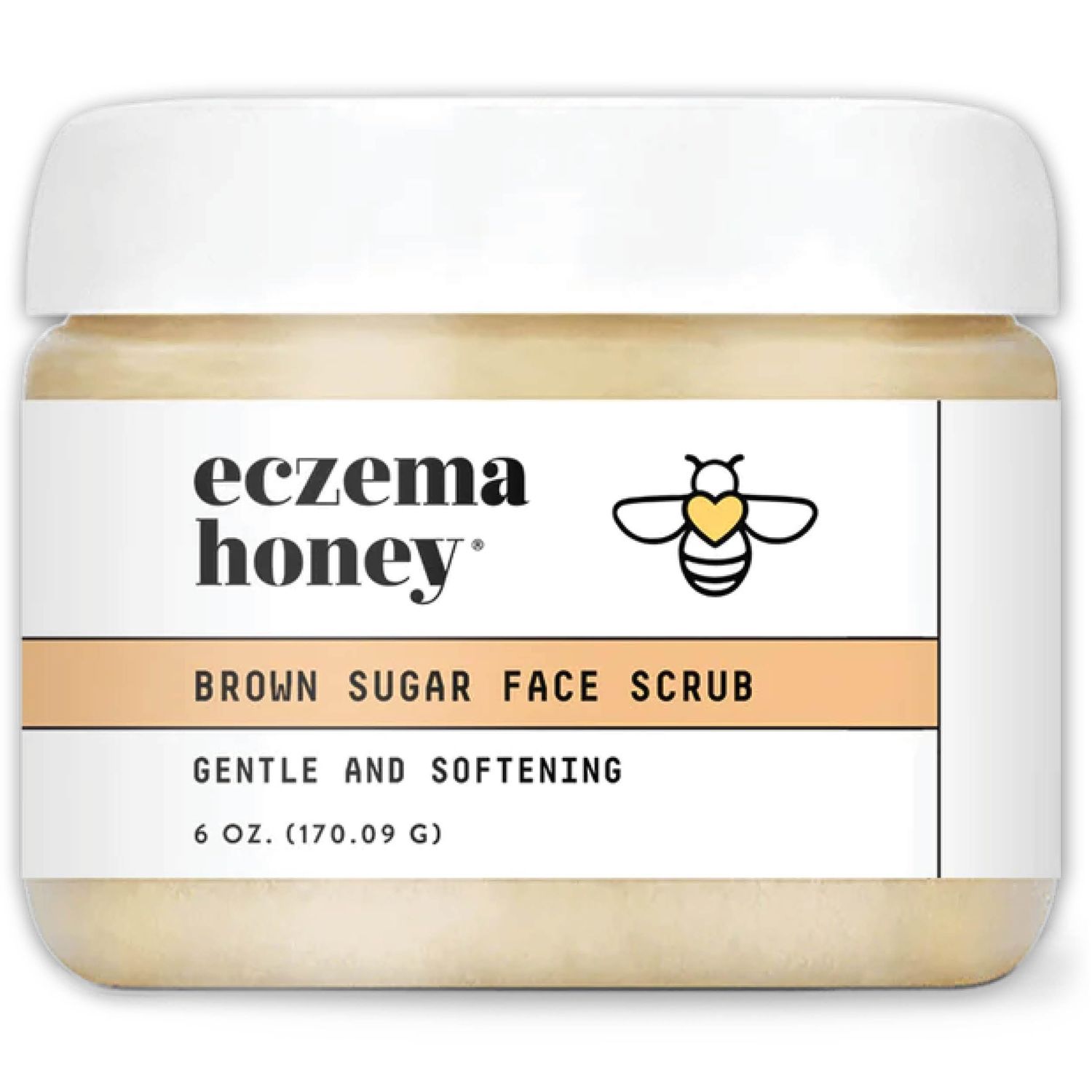 ECZEMA HONEY Brown Sugar Face &amp; Body Scrub - Bath Scrub for Dry Skin - Natural &amp; Gentle Face Scrub Soothes Eczema - Body Care Products for Women &amp; Men - Sensitive Skin Exfoliating Body Scrub (6 Oz)