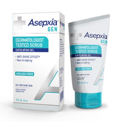 Asepxia GEN Facial Exfoliating Scrub Gel for Oily Skin with Anti-Brightness Effect, 3.5 Ounce