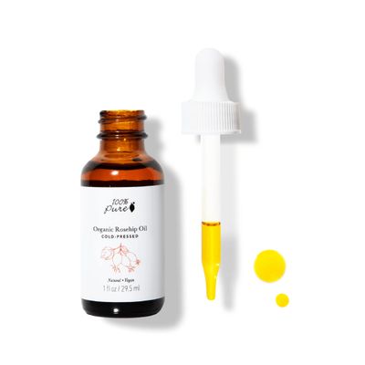 100% PURE Organic Rosehip Oil Moisturizer For Face, Body, Hair Hydrating Vitamins &amp; Omega Fatty Acids Support Glowing, Plumped Up Youthful Skin - Natural Cold-Pressed Facial Radiance - Vegan - 1oz