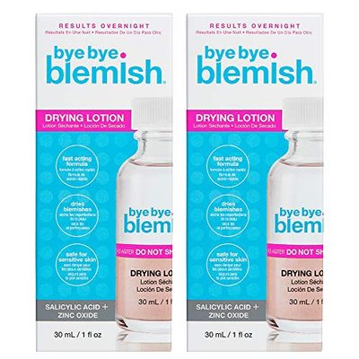 Bye Bye Blemish Acne Drying Lotion, On-the-Spot Pimple Treatment, Reduce Pimples Overnight, Beauty Skincare Essential - 1oz. (2-Pack)