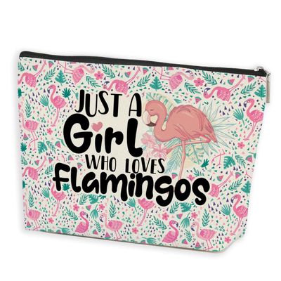 Flamingo Makeup Bag, Flamingo Decor, Animal Lover Gifts, Flamingos Gifts for Women Female Girl Sister Friend Graduation Friendship Birthday Gifts for Flamingo Lovers, Cosmetic Bag Travel Toiletry Bag