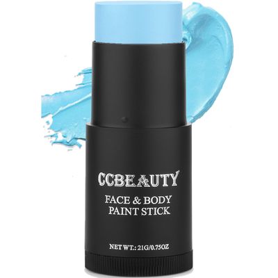 CCBeauty Light Blue Face Body Paint Stick, Blue Eye Black Sticks for Sports, Grease FacePaint Makeup, Hypoallergenic Foundation Avatar Sally Corpse Bride Halloween Cosplay Costume Makeup Parties