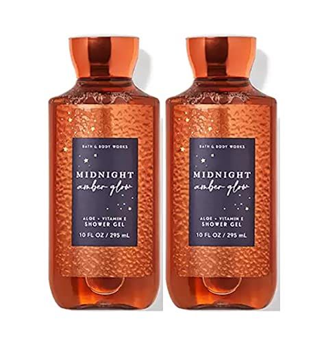 Bath &amp; Body Works Midnight Amber Glow Shower Gel Gift Sets For Women 10 Oz 2 Pack (Midnight Amber Glow)