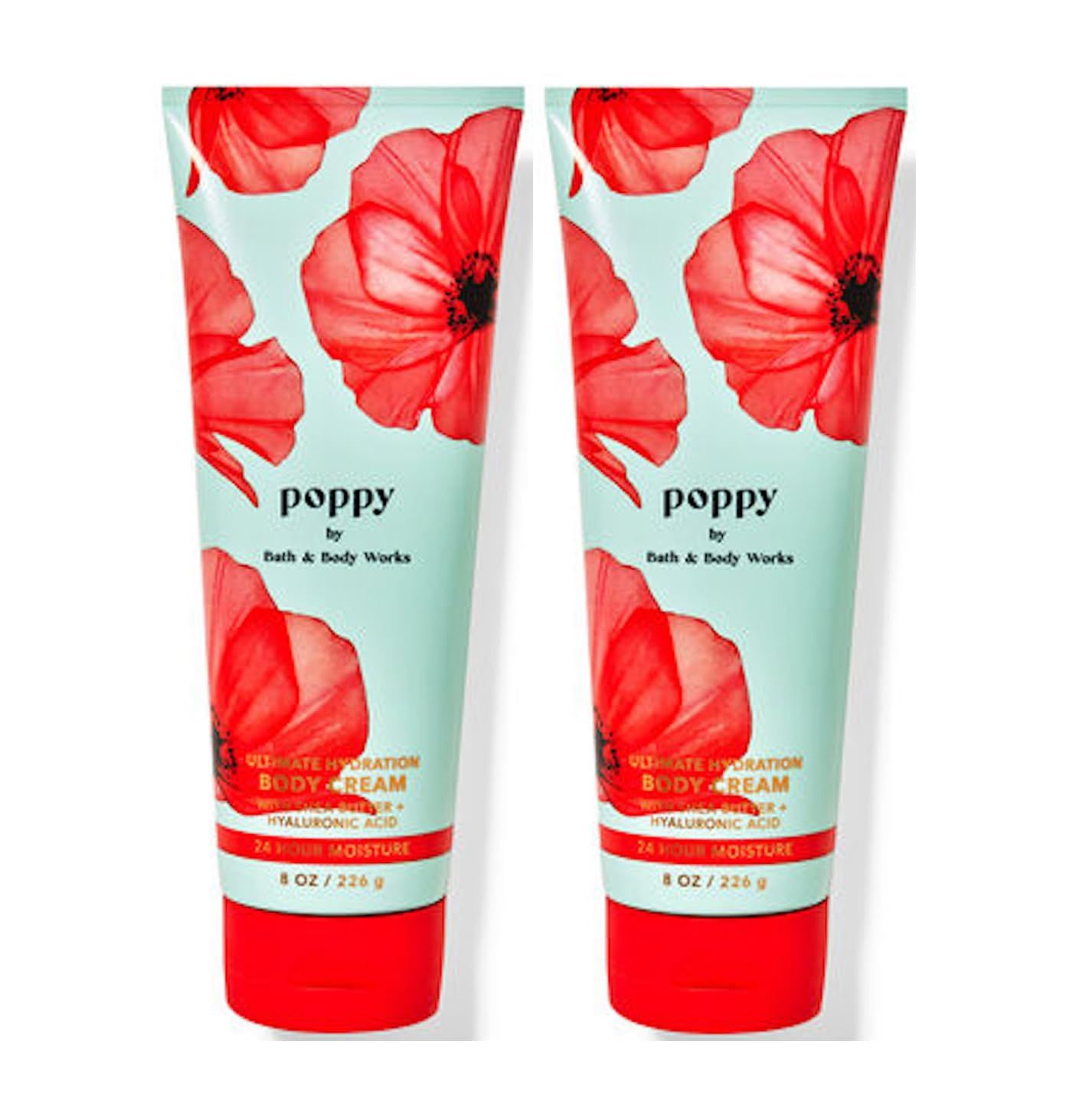 Bath &amp; Body Works Poppy Ultimate Hydration Body Cream Gift Set For Women, 8 Fl Oz (Pack of 2) (Poppy)