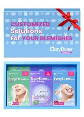 EasyDerm 3-Type Pimple Patches Gift Set, Acne care soluution, Korean Spot Patch to Cover ZitsQuick Calming(10ea) + Relief(42ea) + Beauty Patches(42ea)Teen girl gifts trendy stuff