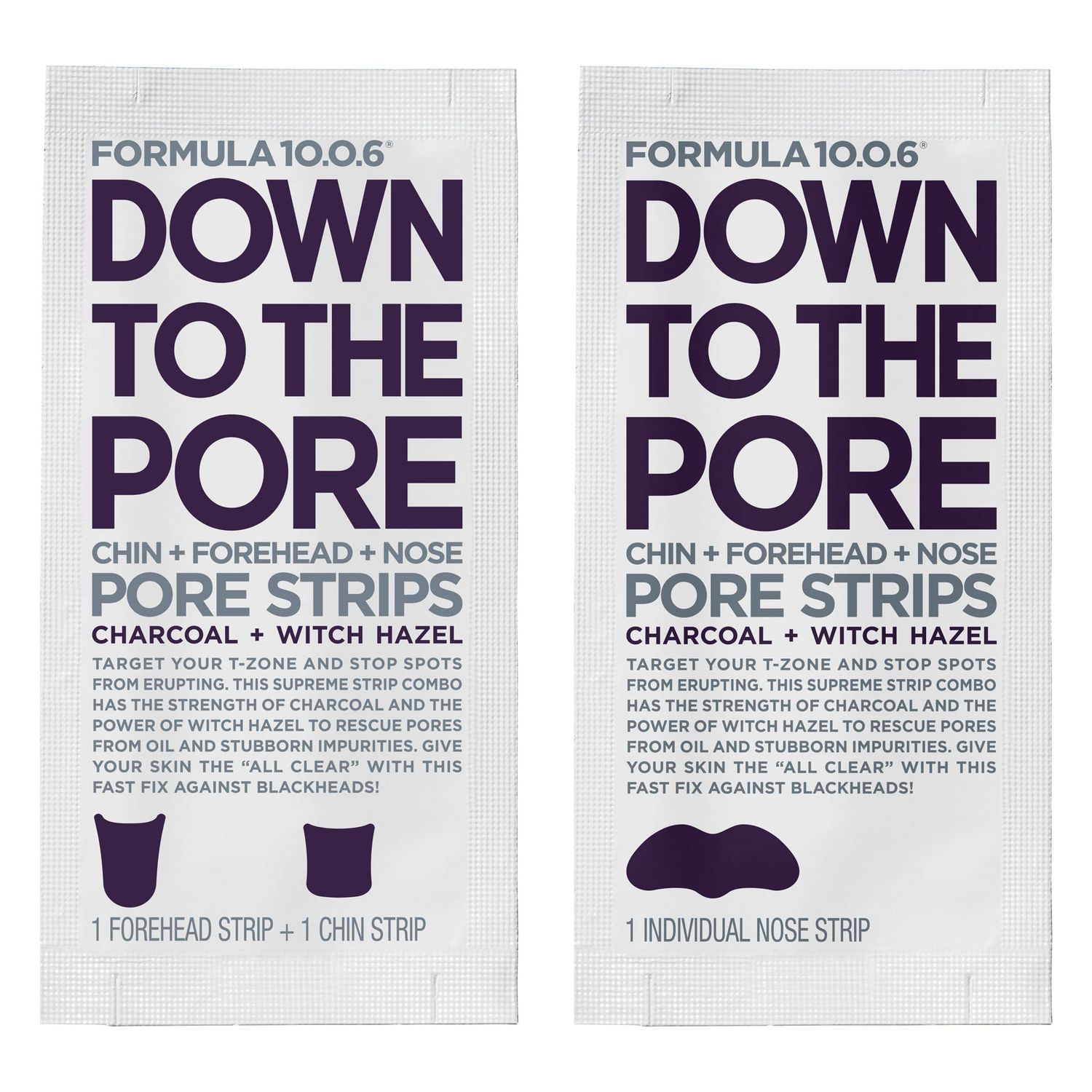 FORMULA 10.0.6 - Down to the Pore Strips - Pore Cleansing Strips, Removes Blackheads &amp; Clears Clogged Pores, 6 Count