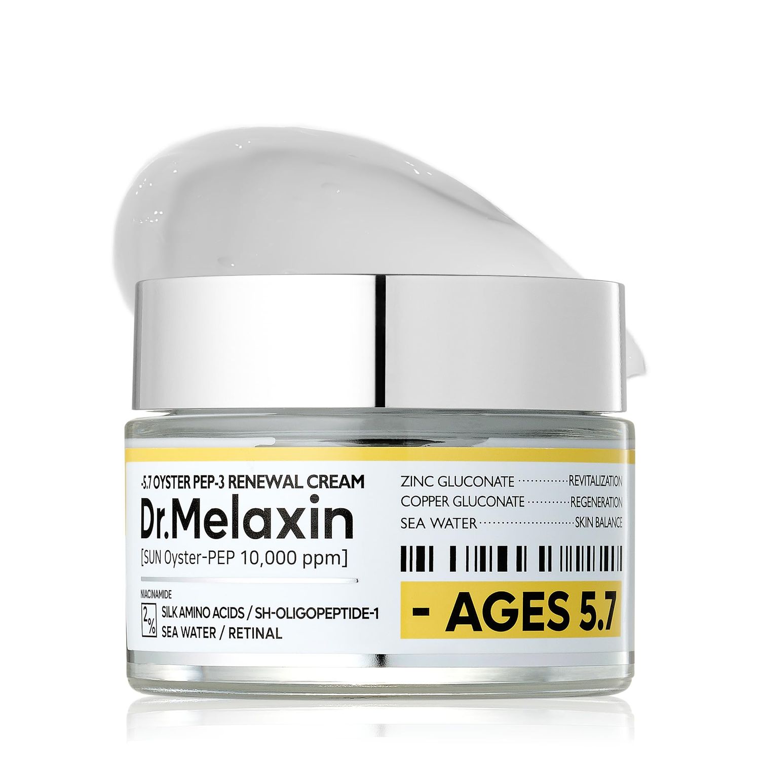 Dr.Melaxin Oyster Pep3 Renewal Cream | Daily Anti-Aging Face Moisturizer, Skin Elasticity &amp; Reduce Wrinkle, 50ml,1.69 fl oz.