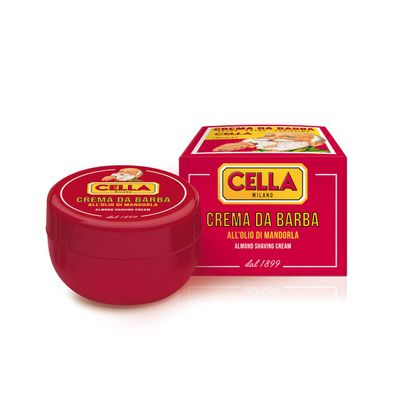 Cella Milano Classic Almond Shave Cream/Soap with Tallow, 150 gm, Made in Italy, A favorite of European Barbershops for 125 Years