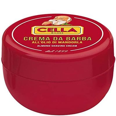 Cella Milano Classic Almond Shave Cream/Soap with Tallow, 150 gm, Made in Italy, A favorite of European Barbershops for 125 Years