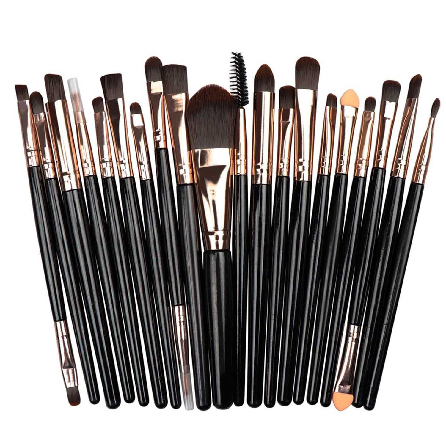 Dancecola 20Pcs Makeup Brushes Set Eyeshadow Eyeliner Eyelash Foundation Powder Lip Eye Make Up Brush Cosmetic Beauty Tool Kit (Black)