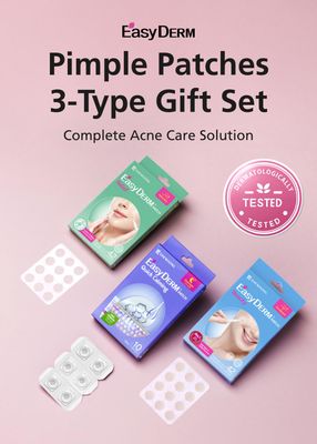 EasyDerm 3-Type Pimple Patches Gift Set, Acne care soluution, Korean Spot Patch to Cover ZitsQuick Calming(10ea) + Relief(42ea) + Beauty Patches(42ea)Teen girl gifts trendy stuff