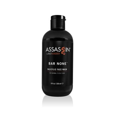 Billy Jealousy Assassin Bar None Salicylic Face Wash Men&#39;s, Non-Abrasive Face Exfoliant for Combination and Oily Skin, Unclogs Pores and Tones Skins, 8 Fl Oz