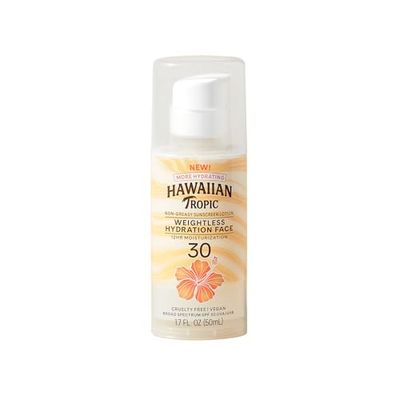 Hawaiian Tropic Weightless Hydration Lotion Sunscreen for Face SPF 30, 1.7oz | Stocking Stuffers for Adults, Christmas Gifts, Winter Vacation Essentials, Sunscreen for Dry Skin Face, Sunblock, 1.7oz