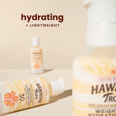Hawaiian Tropic Weightless Hydration Lotion Sunscreen for Face SPF 30, 1.7oz | Stocking Stuffers for Adults, Christmas Gifts, Winter Vacation Essentials, Sunscreen for Dry Skin Face, Sunblock, 1.7oz