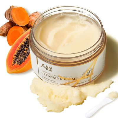 ANAI RUI Cleansing Balm, Turmeric Makeup Remover Balm, Face Exfoliator for Melting Makeup, Oil Cleansing Balm, Cleansing Pores &amp; Blackheads, Hydrating, Smooth Skin, 3.5OZ