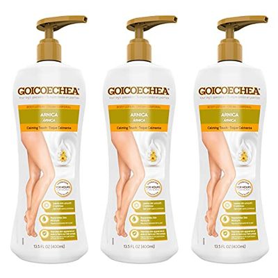 Goicoechea Calming Touch Body Lotion, Moisturizing Skin Care with Arnica &amp; Chamomile, Varicose Veins Cream, Improves Appearance of Varicose Veins, Arnica Cream for Restful Legs, 13.5 oz (Pack of 3)