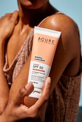 Acure Mineral Sunscreen SPF 50 | With Squalane &amp; Zinc Oxide, 100% Vegan, 3 Fl Oz