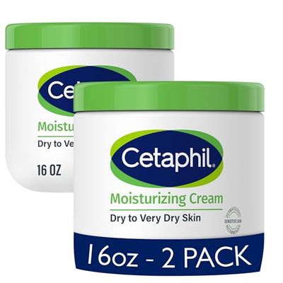 Cetaphil Face &amp; Body Moisturizer, Hydrating Moisturizing Cream for Dry to Very Dry, Sensitive Skin, NEW 16 oz 2 Pack, Fragrance Free, Non-Comedogenic, Non-Greasy