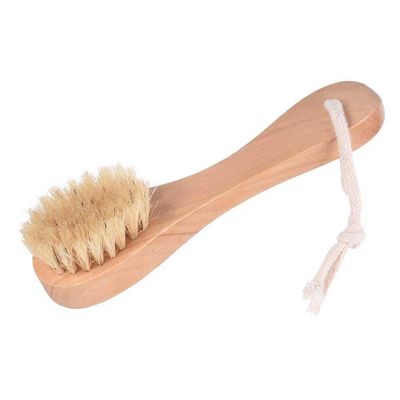 4 Pcs Facial Cleansing Brush Wooden Handle Face Exfoliator Brush Skin Cleaning Scrubber Manual Facial Brush for Face Exfoliating and Massaging