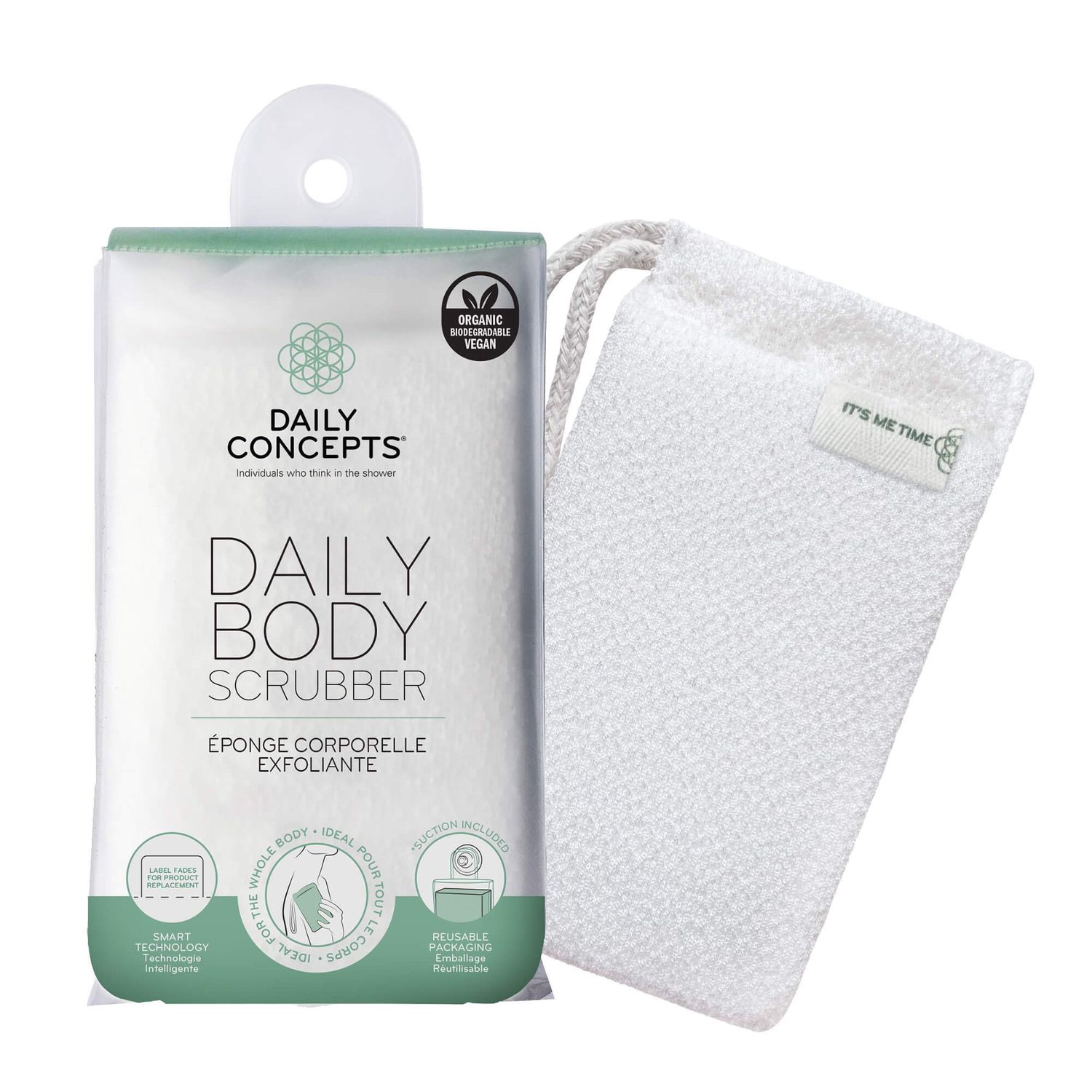 DAILY CONCEPTS Daily Body Scrubber, Soy-Based And Organic Cotton. For The Whole Body. The Bath Sponge Deeply Cleanses The Skin And Creates A Rich Foamy Lather. Exfoliation