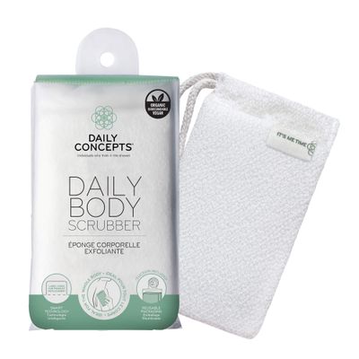 DAILY CONCEPTS Daily Body Scrubber, Soy-Based And Organic Cotton. For The Whole Body. The Bath Sponge Deeply Cleanses The Skin And Creates A Rich Foamy Lather. Exfoliation