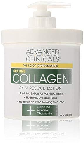 Advanced Clinicals Collagen Skin Rescue Lotion - Hydrate, Moisturize, Lift, Firm. Great for Dry Skin, 16 Ounce