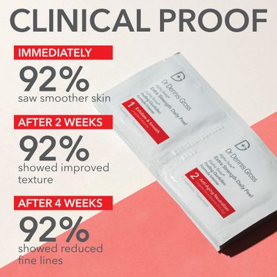 Dr. Dennis Gross Alpha Beta Extra Strength Daily Peel - 2-Step Exfoliating Pads for Enhanced Anti-Aging, Smoother Skin, and Radiant Complexion, 60 Treatments