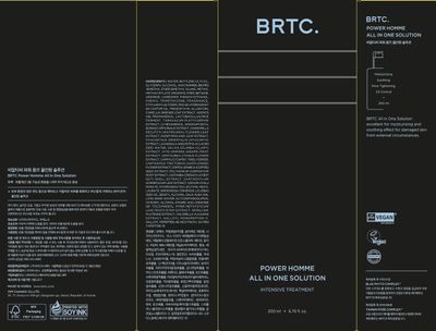 BRTC Power Homme All in One Solution | Men's Face Moisturizer | 3-in-1 (Toner+Lotion+Essence) | Sebum Control, Korean Skincare (200ml, 6.76 fl.oz)