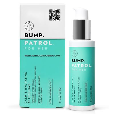 Bump Patrol For Her - Calm &amp; Hydrating Aftershave for Women - Razor Bumps, Razor Burn, and Ingrown Hair Treatment for Bikini Area, Underarms, and Legs (2oz)