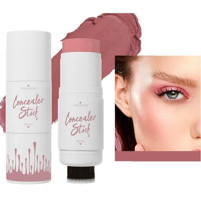 HelloKiss Concealer Brighten Stick Makeup Sticks Blush Stick With Soft Brush Waterproof Multi-Use Longwear Makeup (M09#)
