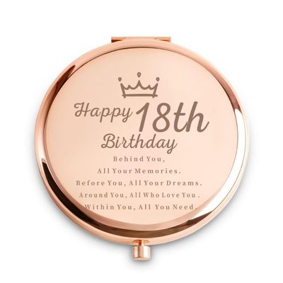 COYOAL 19th Birthday Gifts for Girls, Best Female Presents for 19 Year Old Daughter Niece Granddaughter Sister Friend, Personalized Engraved Compact Mirror Gift Ideas