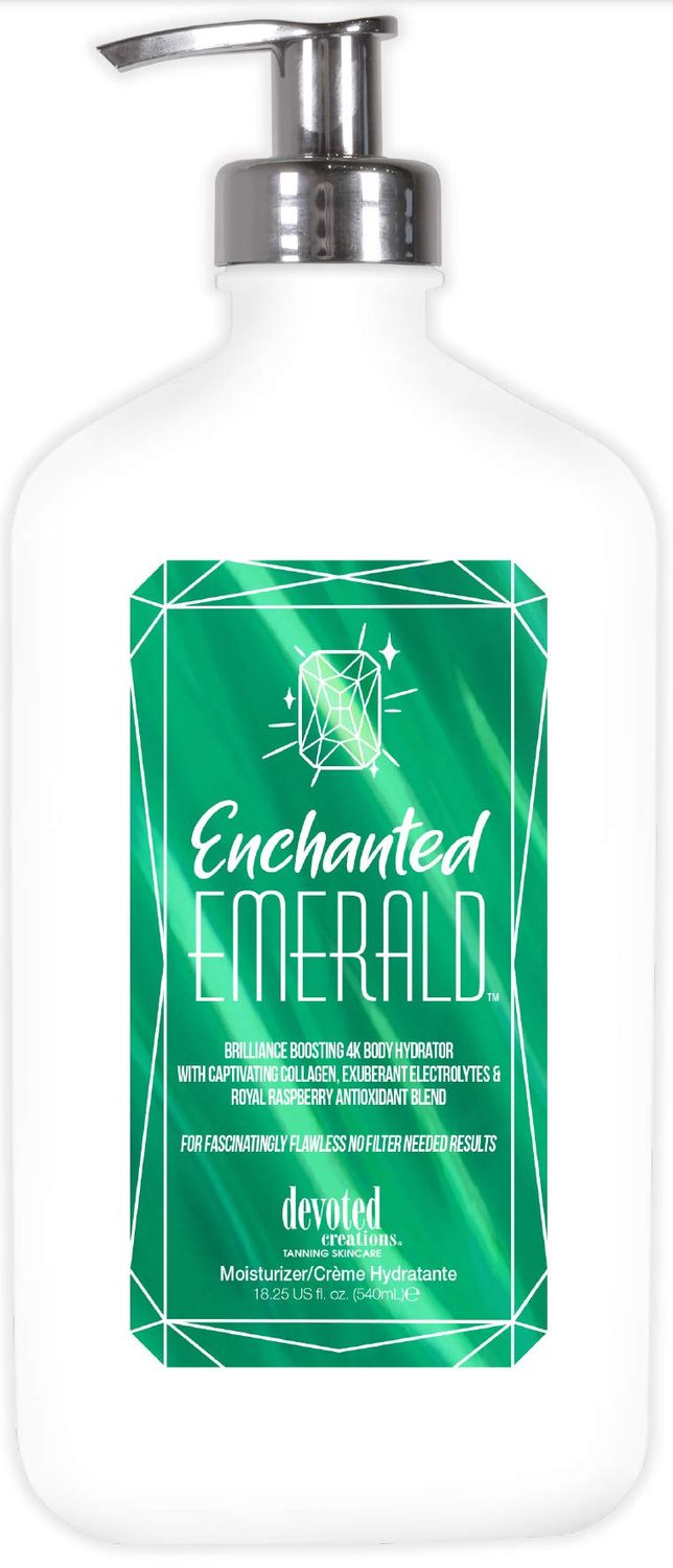 Devoted Creations Enchanted Emerald Moisturizer - Brilliance Boosting 4K Body Hydrator with Captivating Collagen, Exuberant Electrolytes &amp; Royal Raspberry Antioxidant Blend 18.25 oz.