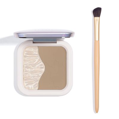 ELLESY Highlighter Makeup Palette Face Sculpting Highlighter Contouring Palette Lightweight Makeup Kit Silky Texture Contour Powder Palette with brush-C01