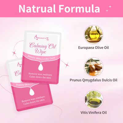 Beauty7 Post Wax Calming Oil Wipes 30 Packs Post Wax Oil Wipes Post Waxing Cleanser After Wax Remover Removes Residue Reduces Redness Refill Pack