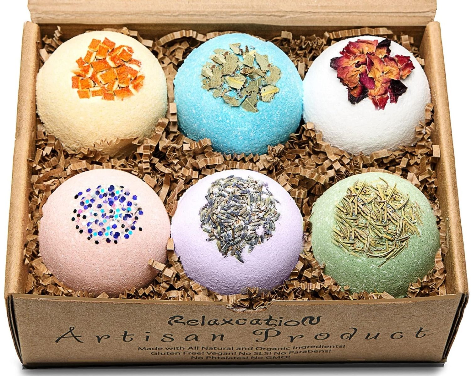 Handmade Organic Bath Bombs Gift Set For Women All Natural with Epsom Salt Relaxation Dead Sea Salt - Natural and Safe Bath Bombs Kit for Kids Her Mom Mother Grandma Girlfriend - Best Gifts Idea