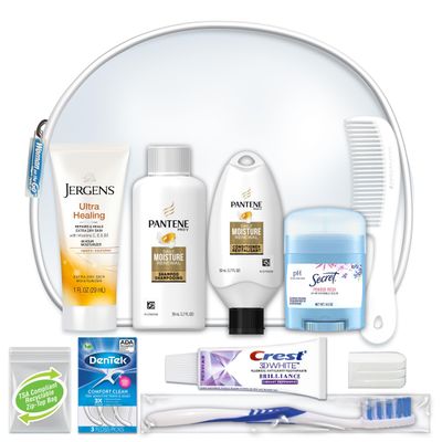 Convenience Kits International Women&#39;s Deluxe 10 Piece Kit with Travel Size TSA Compliant Essentials Featuring: Pantene Hair Products in Reusable Toiletry Zippered Bag