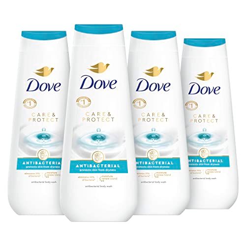 Dove Body Wash Care &amp; Protect Antibacterial 4 Count For All Skin Types Protects from Dryness 20 oz