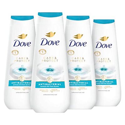 Dove Body Wash Care &amp; Protect Antibacterial 4 Count For All Skin Types Protects from Dryness 20 oz