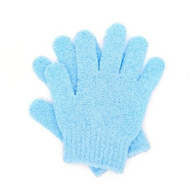 BlingKingdom 1 Pair Bath Gloves for Shower Exfoliating Wash Gloves Shower Mitts for Women Beauty Spa Massage Skin Shower Body Scrubber (Blue)